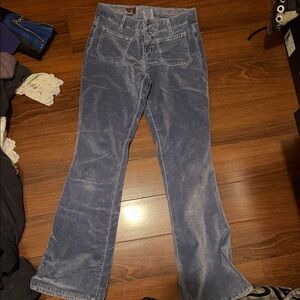Blue Corduroy Flare Pants
